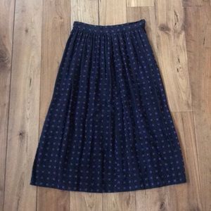 Vintage Black Midi Printed Skirt